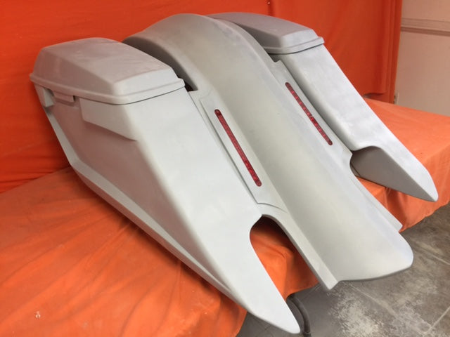 Harley Davidson 6" Trendsetter Extended Saddlebag LED Fender Kit - Dual Cut Outs   Lids