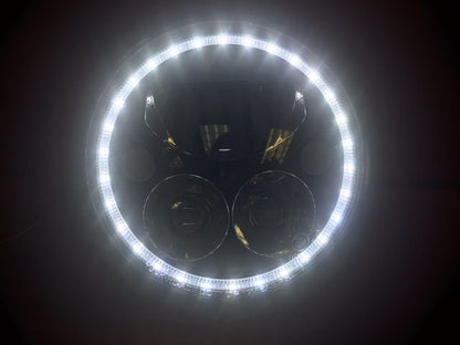 7" DAYMAKER Killer Replacement Chrome Projector HID LED Light Bulb Headlight Motorcycle Harley