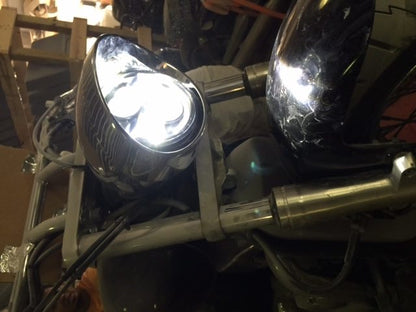 Honda VTX 1300 / 1800 C / R / S - 5 3/4" DAYMAKER Chrome HID LED Light Bulb Headlight Motorcycle 5.75" Mount