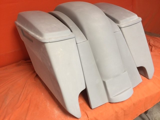 Honda VTX 1300 / 1800 5" Extended Stretched Saddlebags   Rear Fender Dual Cut Outs   Lids