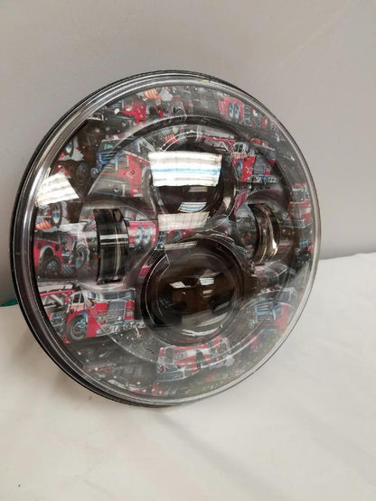 7" DAYMAKER Replacement Fire Trucks Design Projector HID LED Light Bulb Headlight Motorcycle Harley