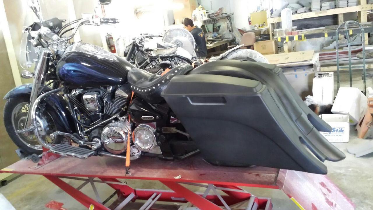 Yamaha Roadstar 1999 - 2007 6" Extended Stretched Out & Down Bags   Rear Fender   No Cut Outs   lids