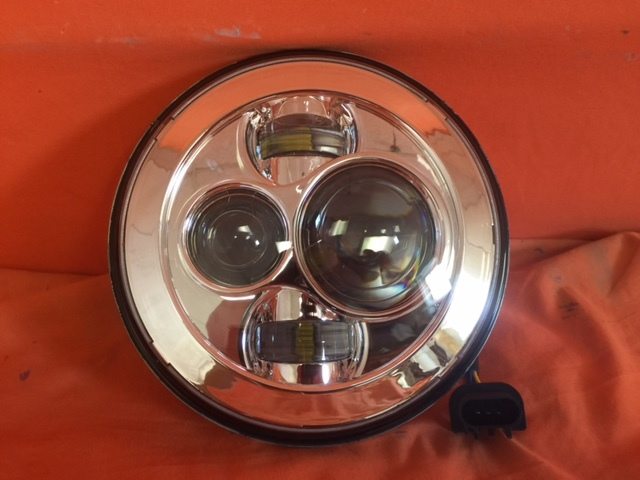 7" DAYMAKER Replacement Chrome Projector HID LED Light Bulb Headlight Motorcycle Harley