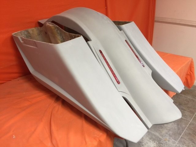 Harley Davidson 6" Trendsetter Extended Saddlebag LED Fender Kit - No Cut Outs No Lids / 2014 - 2018