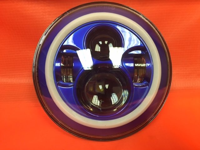 7" DAYMAKER Replacement BLUE With BLUE Halo Projector HID LED Light Bulb Headlight Motorcycle Harley