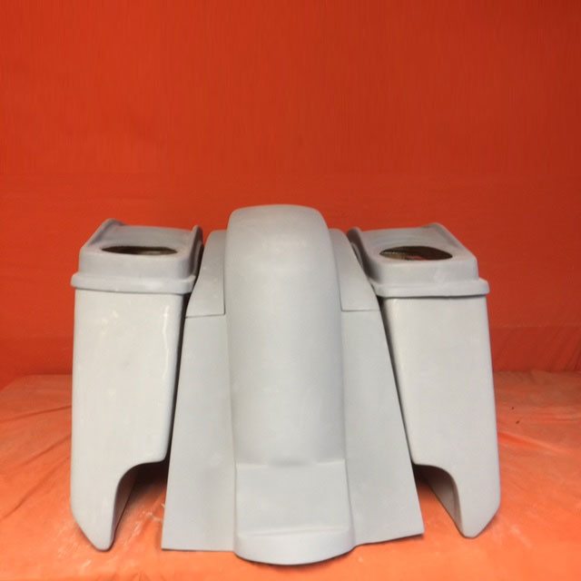 Honda VTX 1300 / 1800 5" Extended Stretched Saddlebags   Rear Fender Dual Cut Outs   Dual 6 X 9 Speaker Lids