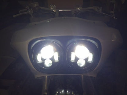 DUAL 7" DAYMAKER HID LED Replacement ROAD GLIDE Black Light Bulb Headlight