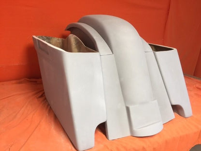 Honda VTX 1300 / 1800 6" Extended Stretched Saddlebags   Rear Fender Dual Cut Out