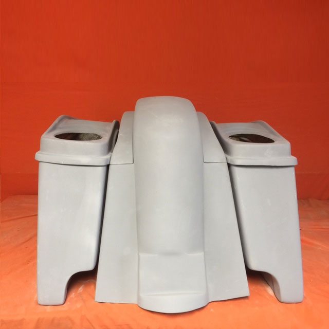 Honda VTX 1300 / 1800 6" Extended Stretched Saddlebags   Rear Fender Dual Cut Out   Dual 6 X 9 Speaker Lids