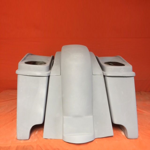 Honda VTX 1300 / 1800 4" Extended Stretched Saddlebags   Rear Fender Dual Cut Outs   Dual 6 X 9 Speaker Lids