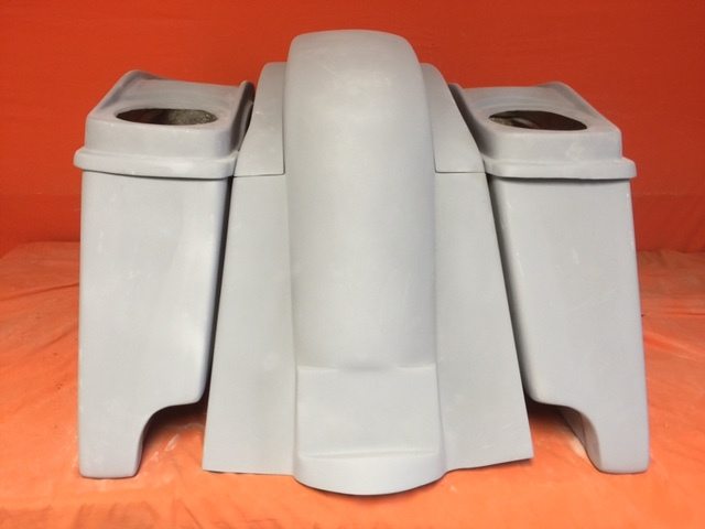 Honda VTX 1300 / 1800 4" Extended Stretched Saddlebags   Rear Fender Dual Cut Outs   Dual 6 X 9 Speaker Lids
