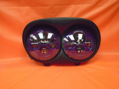 DUAL 7" PURPLE DAYMAKER 2014 - 2018   LED ROAD GLIDE Light Bulb Headlight Harley   Bezel
