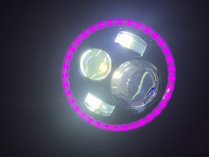 7" DAYMAKER Black Angel Eye PINK HALO HID LED Light Bulb Headlight Motorcycle Kawasaki Vulcan Nomad 1500 / 1600