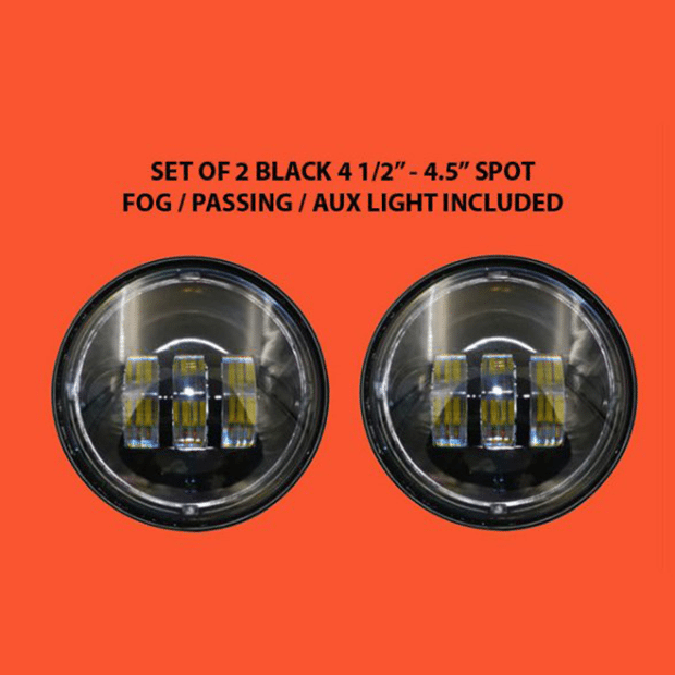 4.5" Auxiliary DAYMAKER Black Spot Passing HID LED Fog Lights Bulb Motorcycle Harley AUX PAIR 4-1/2"