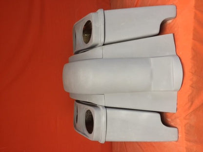 Honda VTX 1300 / 1800 6" Extended Stretched Saddlebags   Rear Fender Dual Cut Out   Dual 6 X 9 Speaker Lids