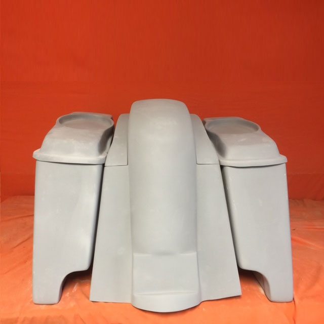 Honda VTX 1300 / 1800 6" Extended Stretched Saddlebags   Rear Fender Dual Cut Out   6 X 9 Speaker Lids