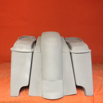 Honda VTX 1300 / 1800 6" Extended Stretched Saddlebags   Rear Fender Dual Cut Out   6 X 9 Speaker Lids