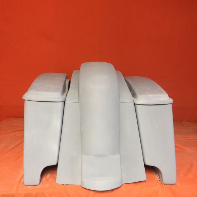 Honda VTX 1300 / 1800 6" Extended Stretched Saddlebags   Rear Fender Dual Cut Out   Lids