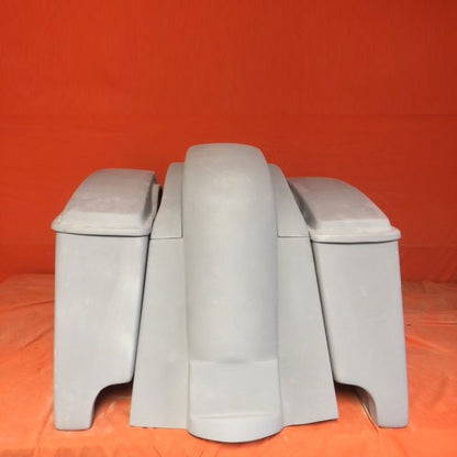 Honda VTX 1300 / 1800 4" Extended Stretched Saddlebags   Rear Fender Dual Cut Outs   Lids