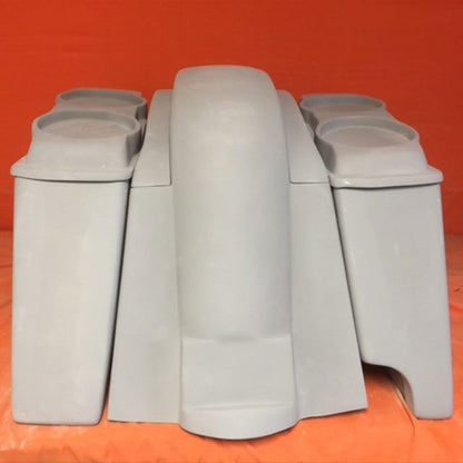 Honda VTX 1300 / 1800 6" Extended Stretched Saddlebags   Rear Fender Right Side Cut Outs   Dual 6.5" Speaker Lids
