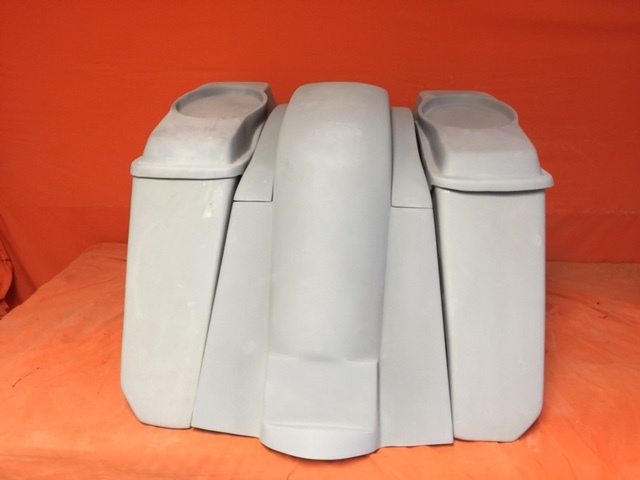 Honda VTX 1300 / 1800 5" Extended Stretched Saddlebags   Rear Fender No Cut Outs   6 X 9 Speaker Lids