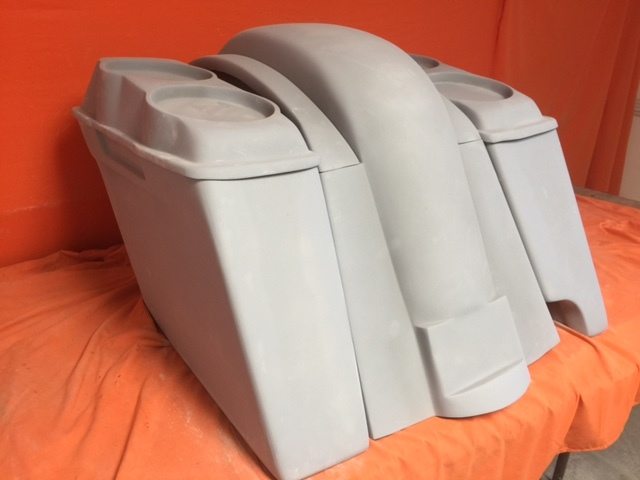 Honda VTX 1300 / 1800 4" Extended Stretched Saddlebags   Rear Fender Right Side Cut Out   Dual 6.5" Speaker Lids