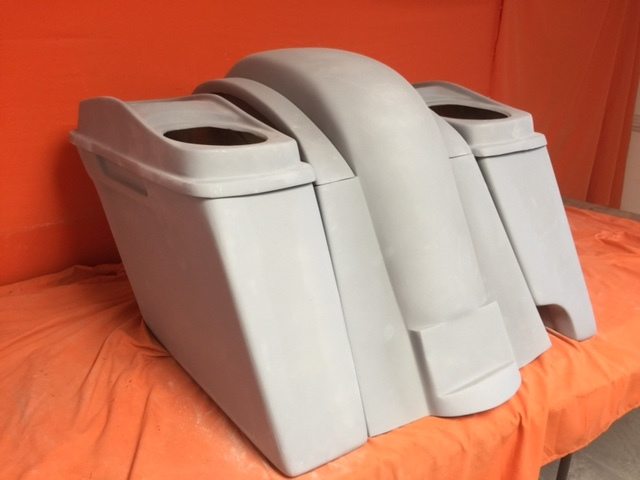 Honda VTX 1300 / 1800 4" Extended Stretched Saddlebags   Rear Fender Right Side Cut Out   Dual 6 X 9 Speaker Lids