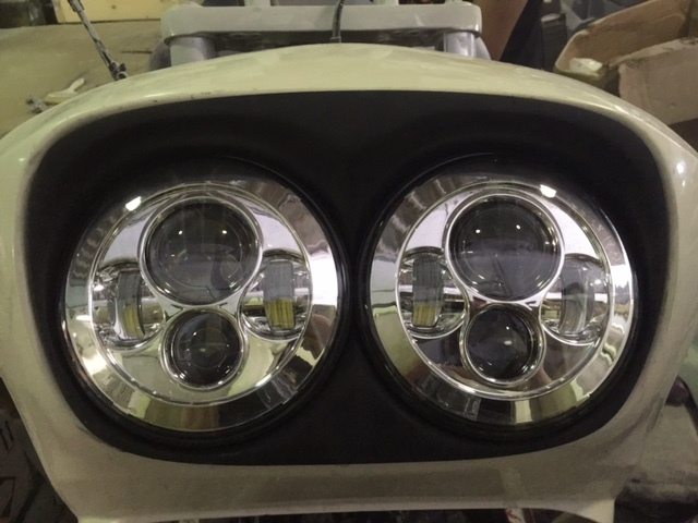 DUAL 7" DAYMAKER HID LED Replacement ROAD GLIDE Chrome Light Bulb Headlight Motorcycle Harley Bezel