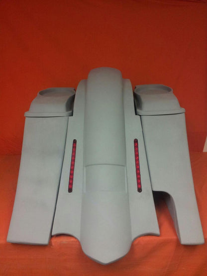 Harley Davidson 6" Heritage Softail Out & Down Extended Saddlebags 6.5" Speaker Lids   Fender Right Side Cut Out