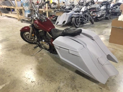 Kawasaki Vulcan & Classic 800 Series 6" Extended Stretched Saddlebags Trendsetter Right Side Cut Out