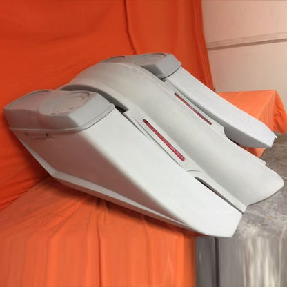 Harley Davidson 6" Trendsetter Extended Saddlebag LED Fender Kit - No Cut Outs   Dual 6 X 9 Speaker Lids / 2014