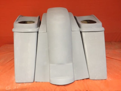 Honda VTX 1300 / 1800 4" Extended Stretched Saddlebags   Rear Fender No Cut Outs   Dual 6 X 9 Speaker Lids
