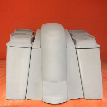 Honda VTX 1300 / 1800 4" Extended Stretched Saddlebags   Rear Fender No Cut Outs   Dual 6.5" Speaker Lids