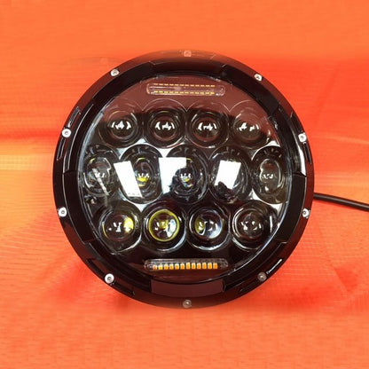 7" DAYMAKER 75W BLACK Projector HID LED Light Bulb Headlight Motorcycle Harley with RED HALO