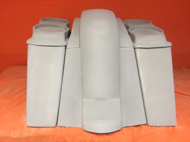 Honda VTX 1300 / 1800 4" Extended Stretched Saddlebags   Rear Fender No Cut Outs   Dual 6.5" Speaker Lids