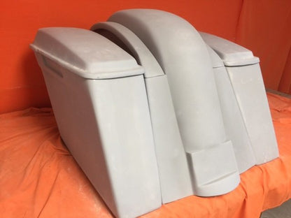 Honda VTX 1300 / 1800 6" Extended Stretched Saddlebags   Rear Fender No Cut Outs   Lids