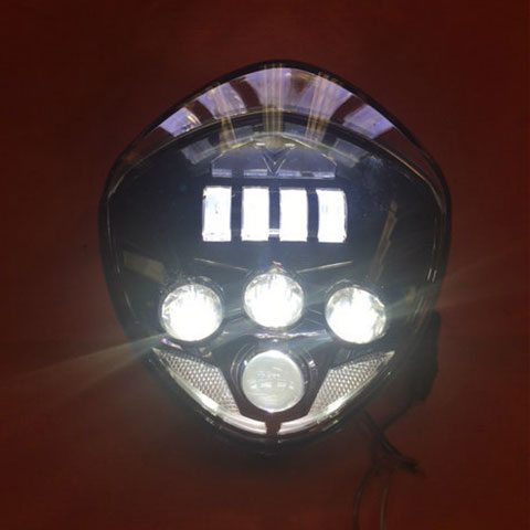 Victory Cross Country DAYMAKER With bottom Halo Black Projector HID LED Light Bulb Headlight Motorcycle
