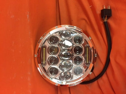 7" DAYMAKER 75W CHROME Projector HID LED Light Bulb Headlight Motorcycle Harley