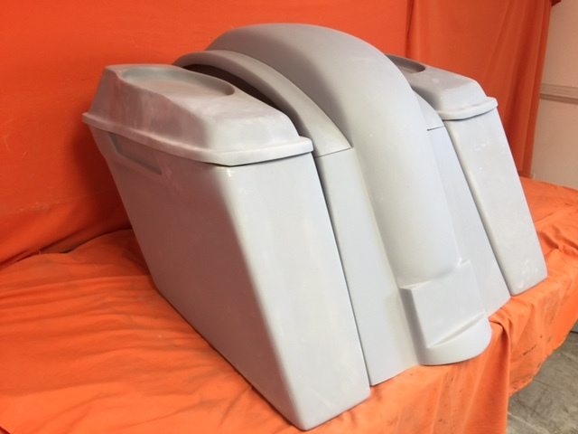 Honda VTX 1300 / 1800 4" Extended Stretched Saddlebags   Rear Fender No Cut Outs   6 X 9 Speaker Lids