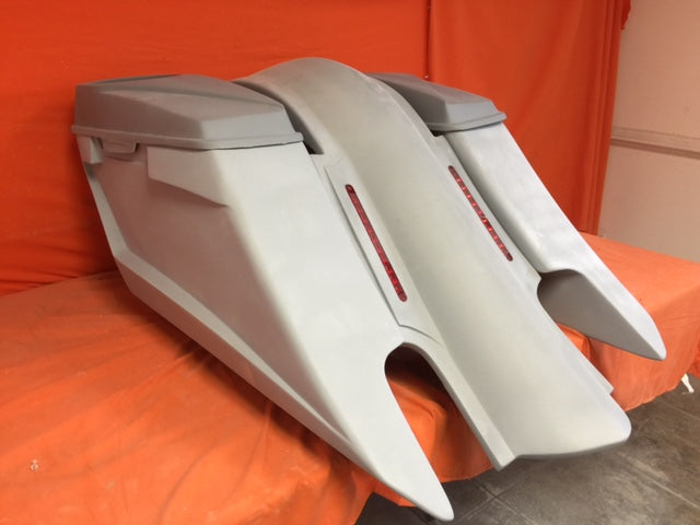 Harley Davidson 6" Trendsetter Extended Saddlebag LED Fender Kit - Dual Cut Outs 6 x 9 Speaker Lids