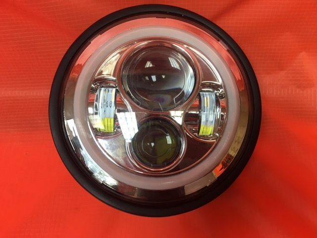 7" DAYMAKER Yamaha Royal Star Venture CHROME with WHITE Halo Projector HID LED Light Bulb Headlight Motorcycle