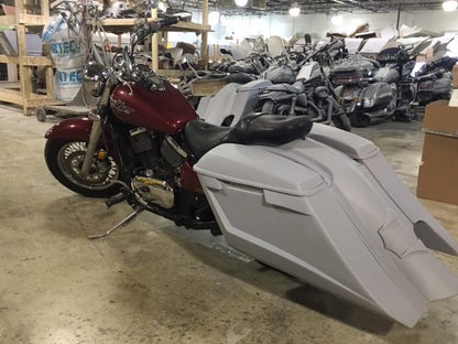 Kawasaki Vulcan & Classic 800 Series 6" Extended Stretched Saddlebags Trendsetter Right Side Cut Out