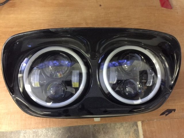 DUAL 7" DAYMAKER Replacement For ROAD GLIDE Black Projector HID LED Light Bulb Headlight Motorcycle Harley   Bezel