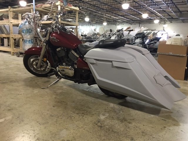 Kawasaki Vulcan & Classic 800 Series 6" Extended Stretched Saddlebags Trendsetter Right Side Cut Out