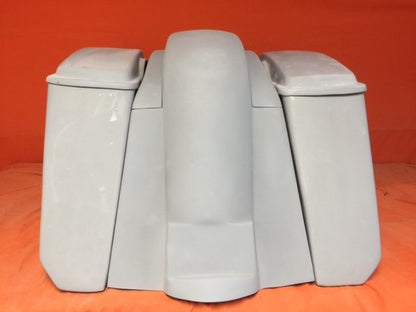 Honda VTX 1300 / 1800 5" Extended Stretched Saddlebags   Rear Fender No Cut Outs   Lids