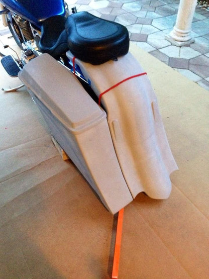 Honda VTX 1800 / 1300 6" Extended Stretched Out & Down Bags   Rear Fender   Right Side Cut Out Onlly - No lids