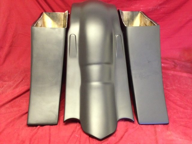 Harley Davidson 6" Extended Stretched Saddlebags Out & Down Bags   Custom Rear Fender No Cut Outs - PROMO