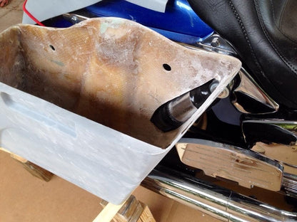 Honda VTX 1800 / 1300 6" Extended Stretched Out & Down Bags   Rear Fender   Right Side Cut Out Onlly - No lids