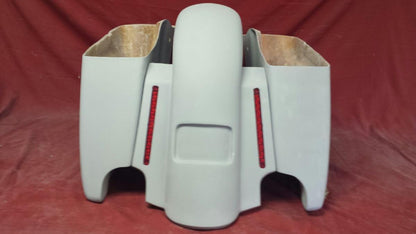 Harley Davidson 4.5" Extended Stretched Saddlebags With LED Light Fender - No Lids 2014 - 2018  Model Style Bags
