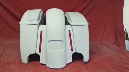 Harley Davidson 4.5" Extended Stretched Saddlebags With LED Light Fender With Lids - 2014 - 2018  Model Style Bags
